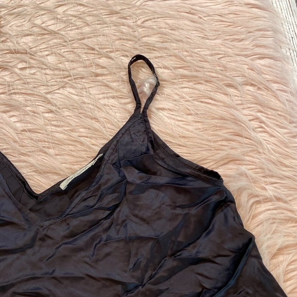 MES Demoiselles Black V Neck Leop Slip Tank Top sz 38 - Picture 4 of 9